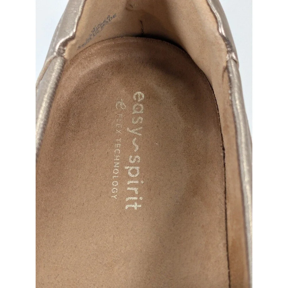 Easy Spirit Womens Size 11W Karin eFlex Slip On Loafers Bronze Leather NIB